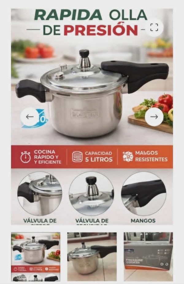 Olla de presión con capacidad de 5L