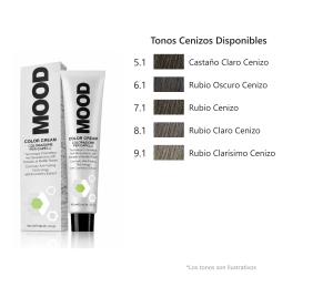MOOD - TINTES COLOR CREAM, Tonos Cenizos