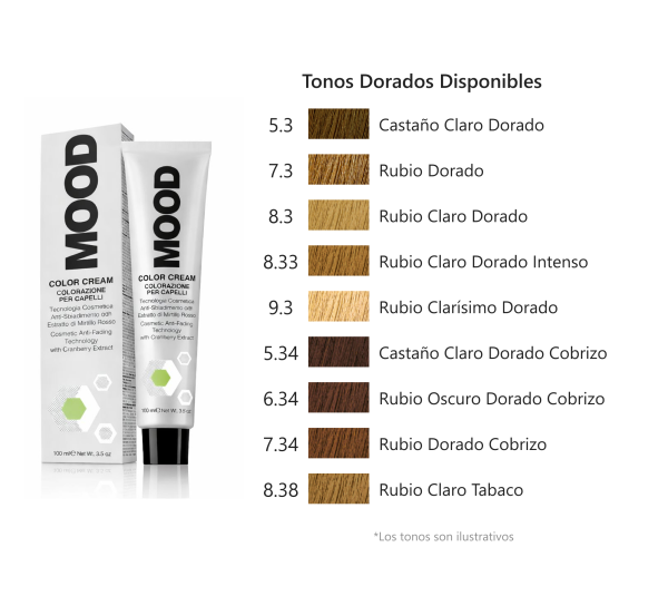 MOOD - TINTES COLOR CREAM, Tonos Dorados