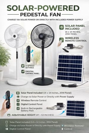 Ventiladores,recargables con Paneles solares.