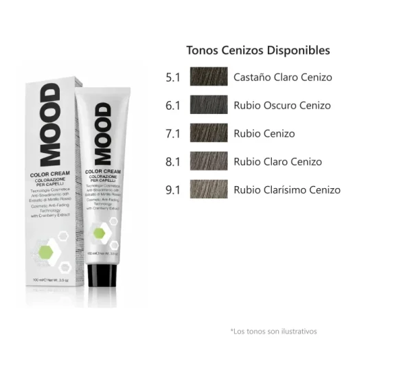 MOOD - TINTES COLOR CREAM, Tonos Cenizos