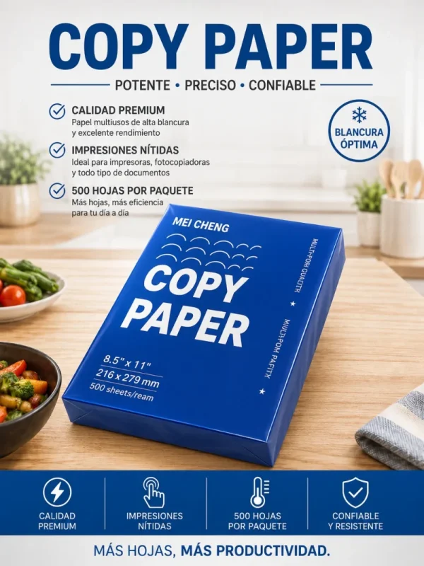 Paquete de Hojas Blancas Multifunción – Papel Premium para Impresión y Escritura