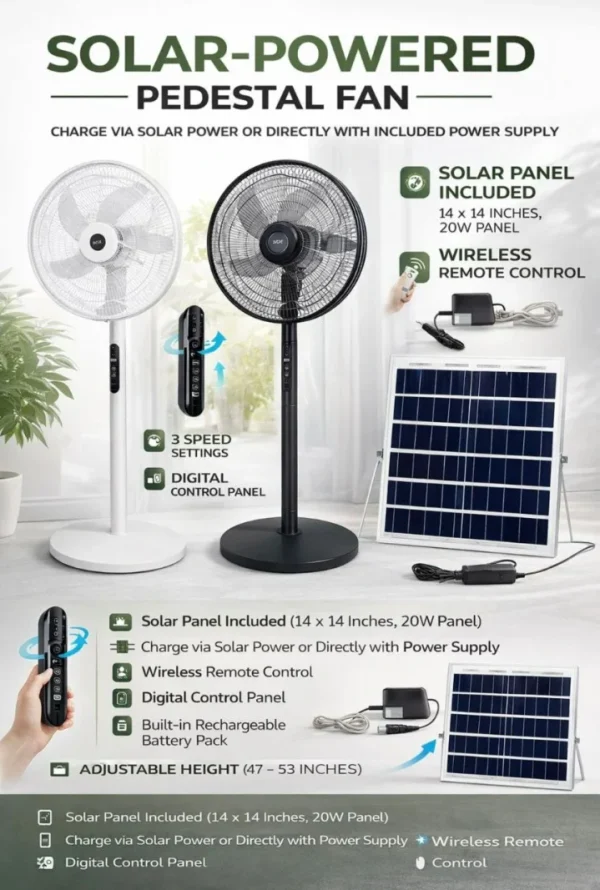 Ventiladores,recargables con Paneles solares.