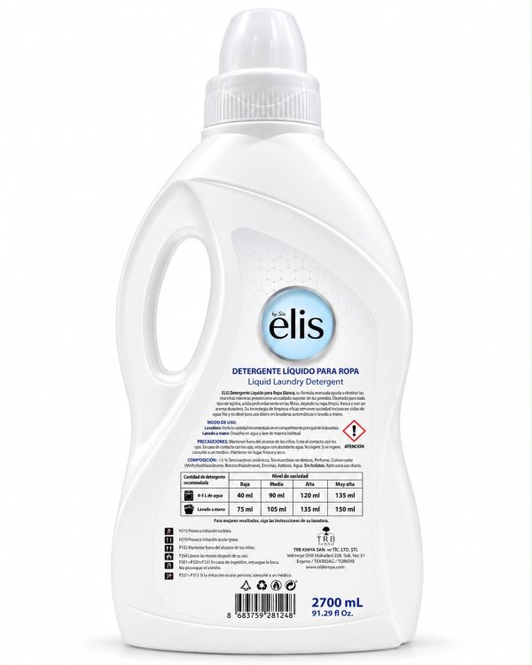 ELIS - Detergente líquido para ropa 2700 ml