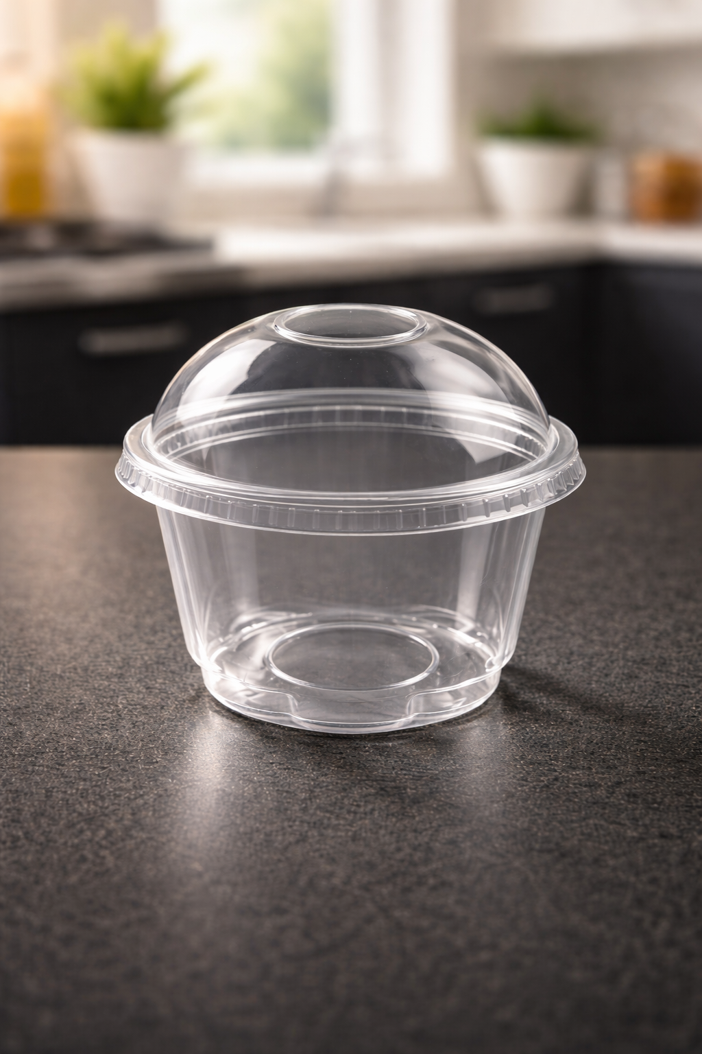 Envases PET de 8oz con tapa en forma de Cupula