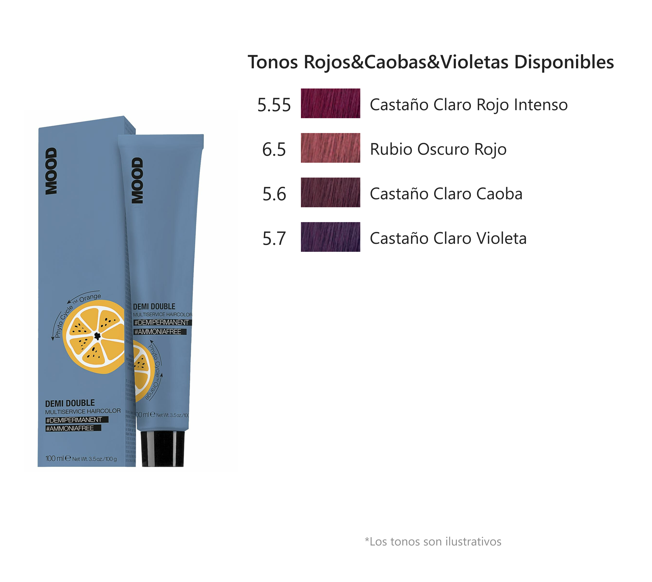Mood - Tintes Demi Double, Tonos Rojo&Caoba&Violeta